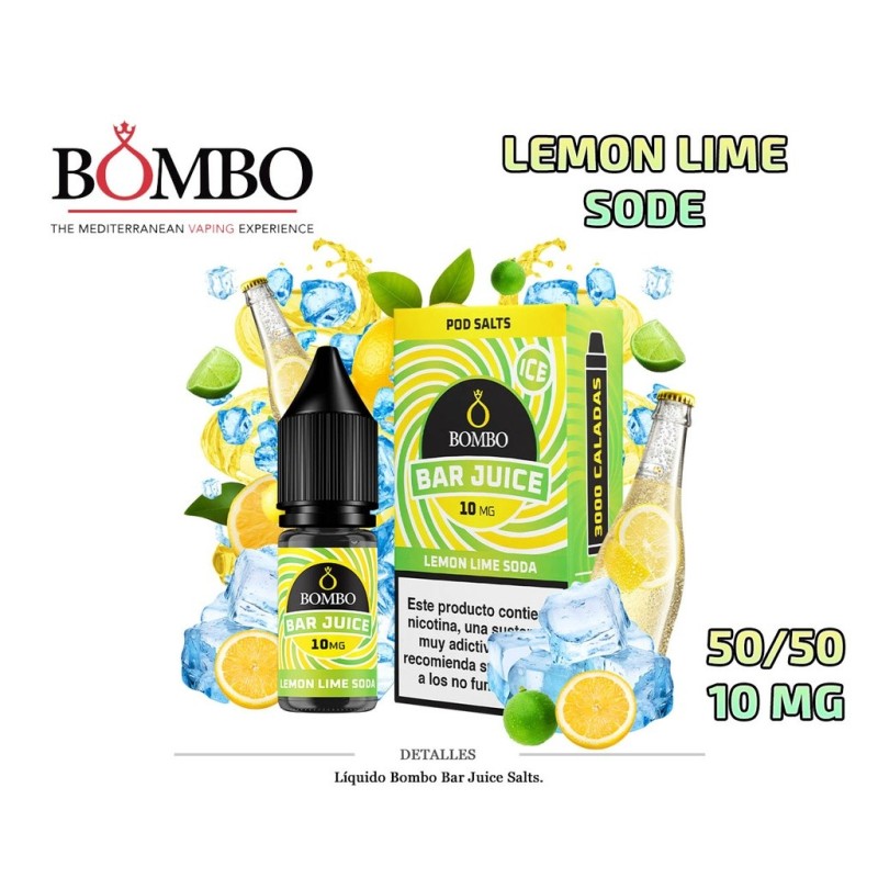 E-LIQUID BOMBO LEMON LIME SODA ICE 10MG 10ML