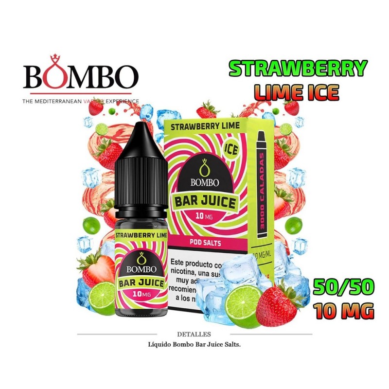 E-LIQUID BOMBO STRAWBERRY LIME ICE 10MG 10ML