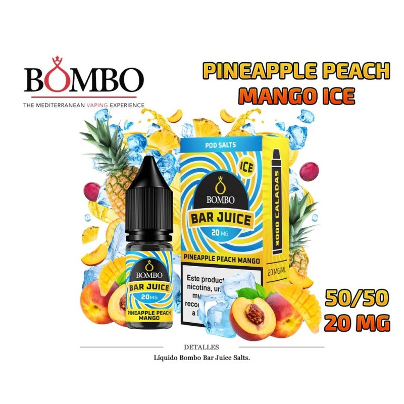 E-LIQUID BOMBO PINEAPPLE PEACH MANGO ICE 20MG 10ML