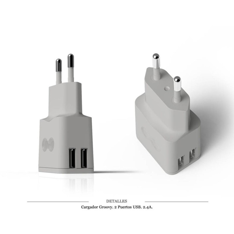 CARGADOR PARED GROOVY 2 USB 2.4A