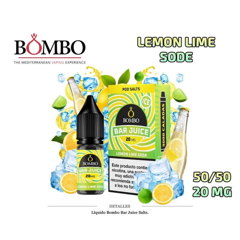 E-LIQUID BOMBO LEMON LIME SODA ICE 20MG 10ML