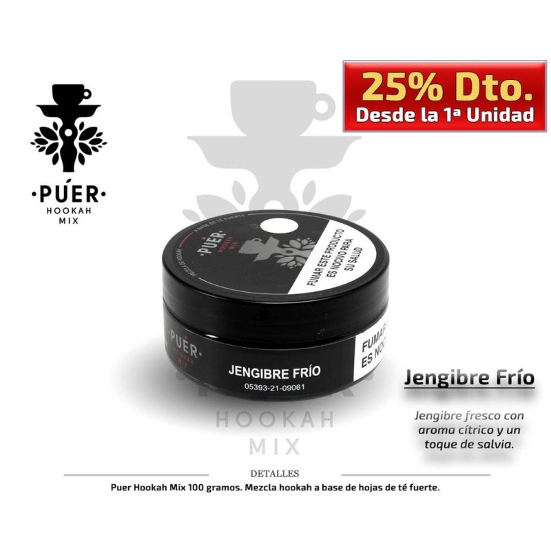 PUER HOOKAH MIX JENGIBRE FRIO 100 GR 1 UD