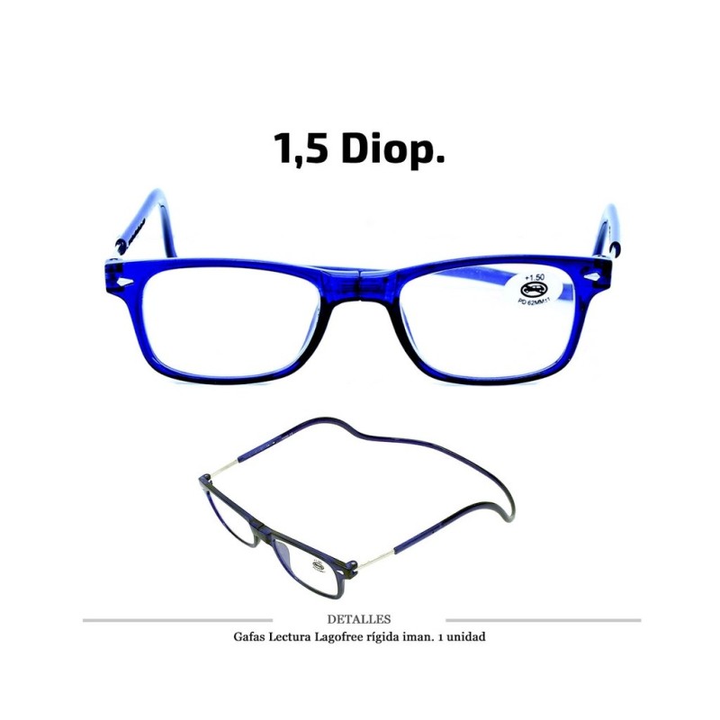 GAFAS LECTURA LAGOFREE RIGIDA AZUL 1.5 D. 1 UD