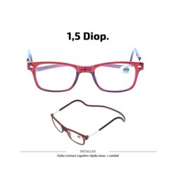 GAFAS LECTURA LAGOFREE RIGIDA ROJA 1.5 D. 1 UD