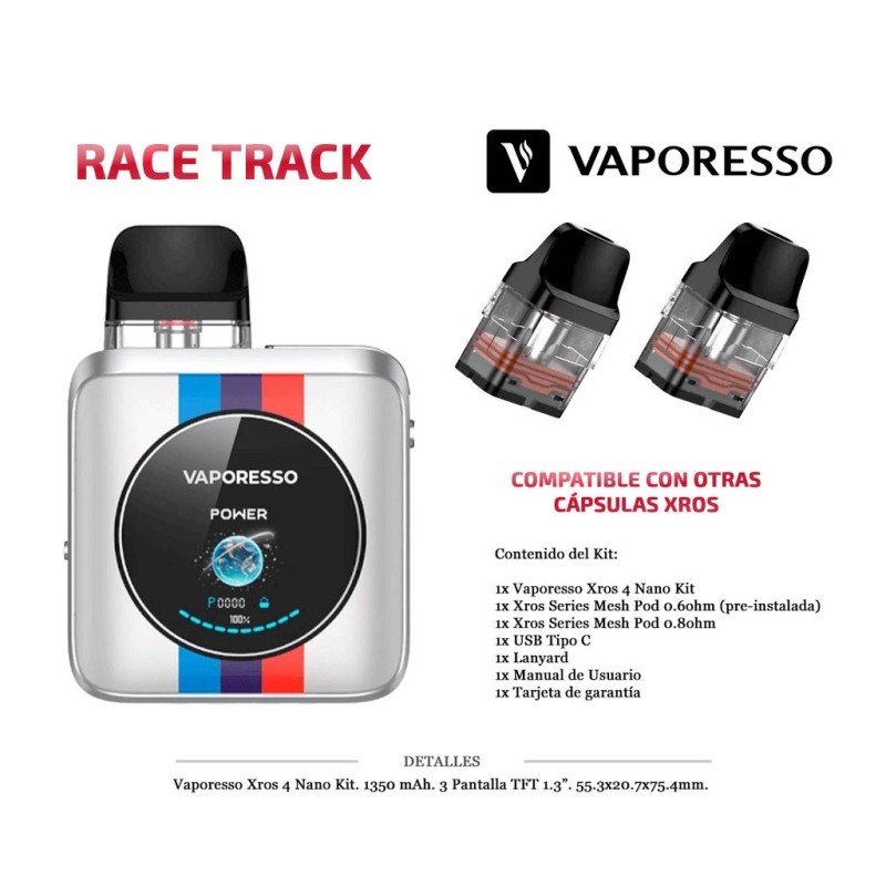 VAPORESSO XROS 4 NANO RACE TRACK KIT 1350MAH