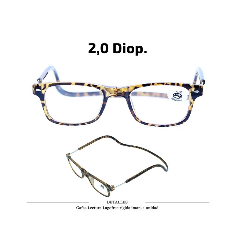 GAFAS LECTURA LAGOFREE RIGIDA CAREY 2.0 D. 1 UD