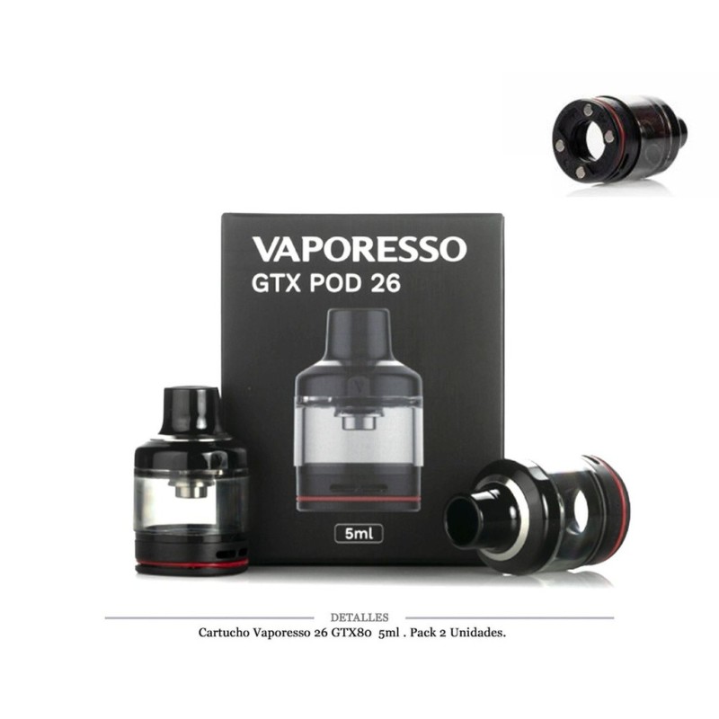 CARTUCHO VAPORESSO GTX GO80 5ML PACK 2 UDS