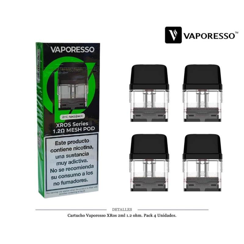 CARTUCHO VAPORESSO XROS COREX 1,2 OHM 2 ML 4 UDS