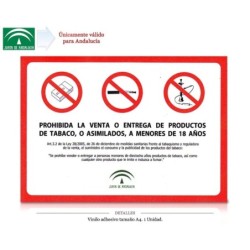 VINILO ADHESIVO AVISO MENORES A4