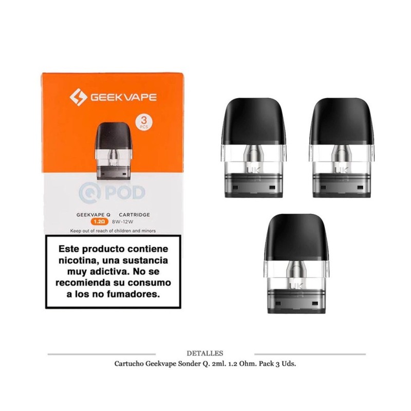 CARTUCHO GEEKVAPE Q 1,2 OHM 2ML 3 UDS