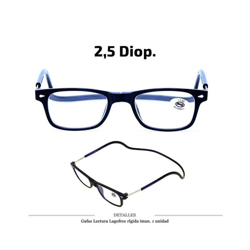 GAFAS LECTURA LAGOFREE RIGIDA NEGRA 2.5 D. 1 UD