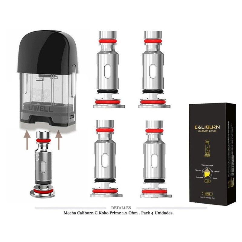 MECHA CALIBURN G KOKO PRIME 1,2 OHM 4 UDS