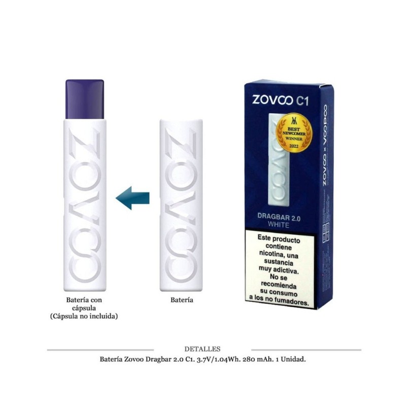 BATERIA ZOVOO DRAGBAR 2.0 BLANCA 280 MAH