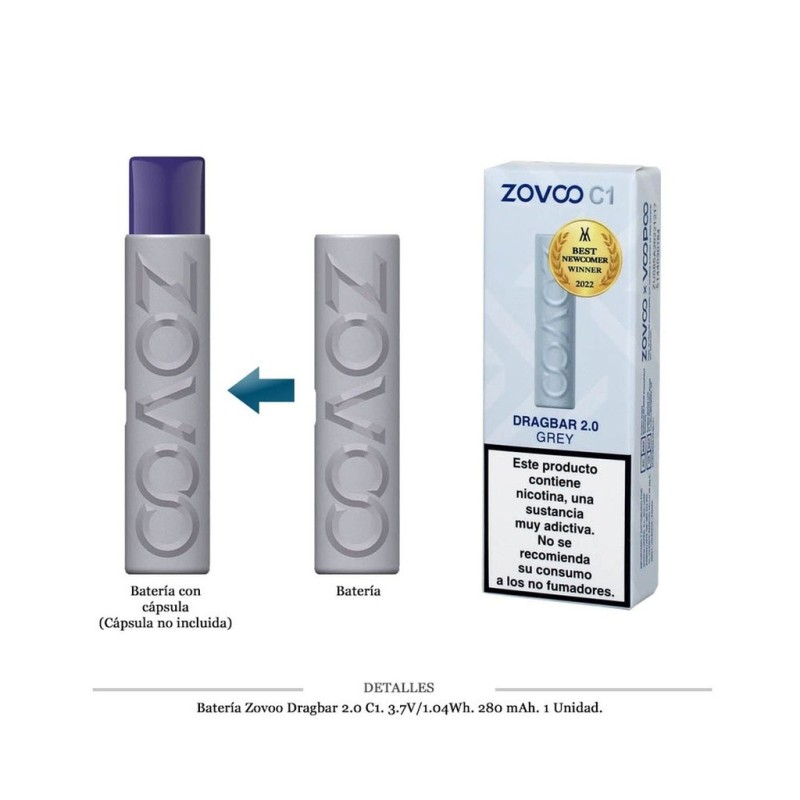 BATERIA ZOVOO DRAGBAR 2.0 GRIS 280 MAH