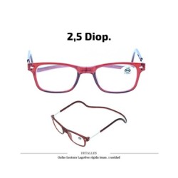 GAFAS LECTURA LAGOFREE RIGIDA ROJA 2.5 D. 1 UD