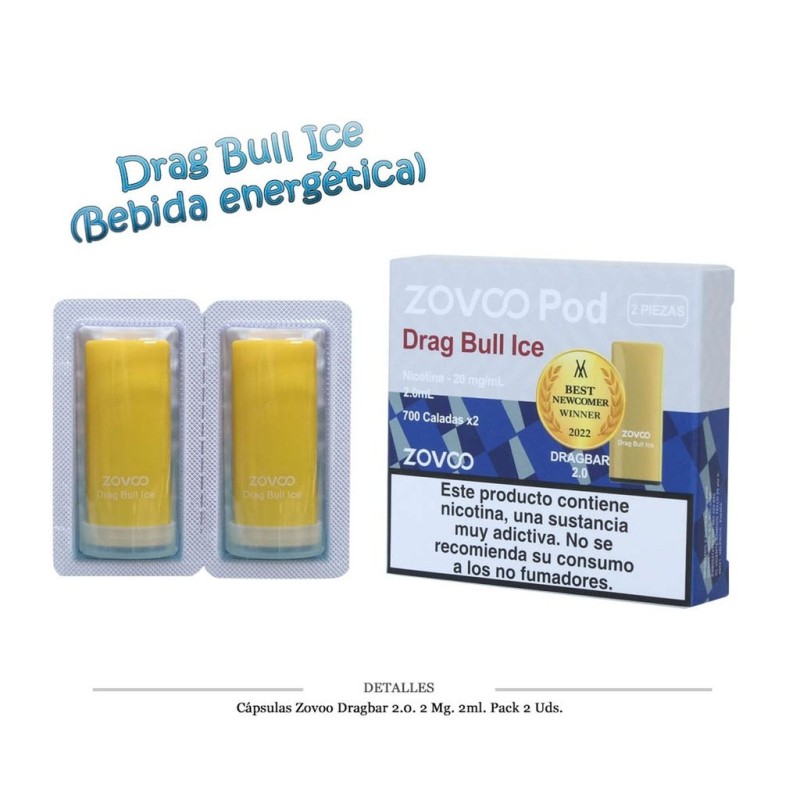 CAPSULAS ZOVOO DRAGBAR 2.0 DRAG BULL 2 UD 20MG 4ML