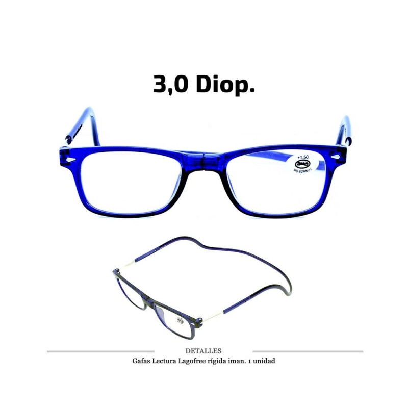 GAFAS LECTURA LAGOFREE RIGIDA AZUL 3.0 D. 1 UD