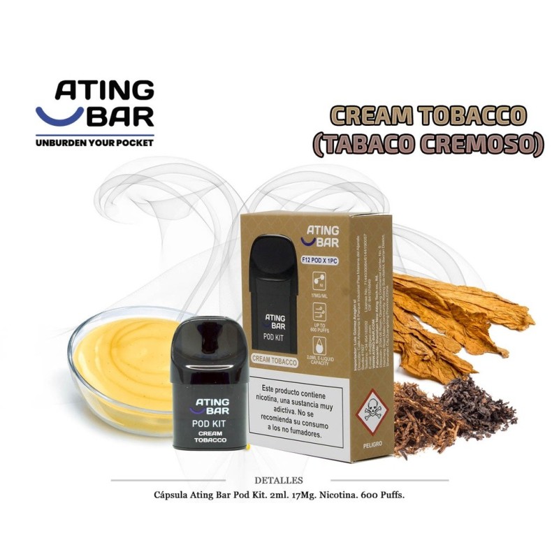CAPSULA ATING CREAM TOBACCO 17MG 2ML
