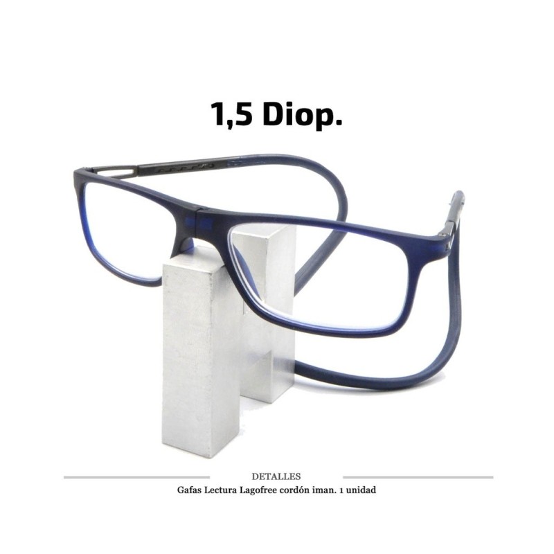 GAFAS LECTURA LAGOFREE CORDON-IMAN AZUL 1.5 D. 1 UD