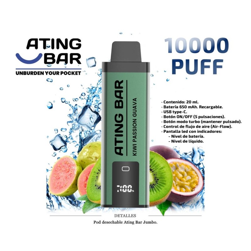 POD DES. ATING JUMBO VAPE KIWI PASSION FRUIT GUAVA 0MG 20ML