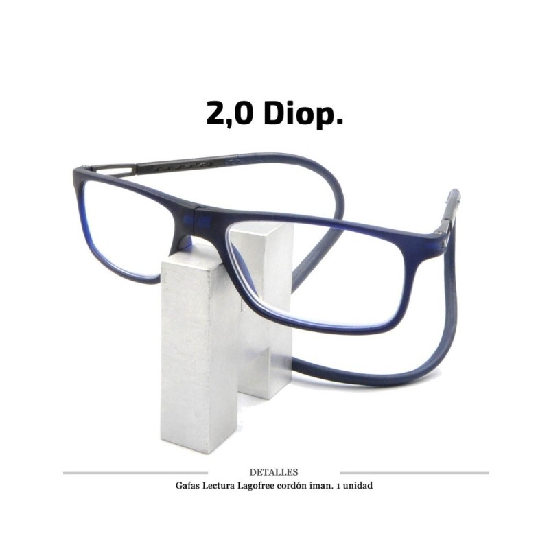 GAFAS LECTURA LAGOFREE CORDON-IMAN AZUL 2.0 D. 1 UD