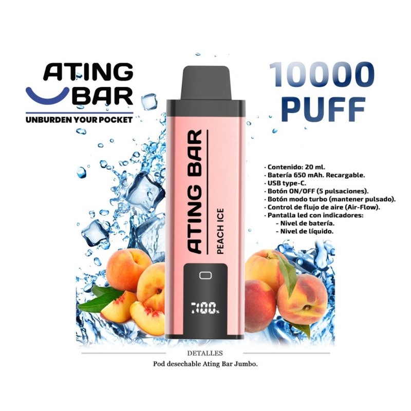 POD DES. ATING JUMBO VAPE PEACH ICE 0MG 20ML