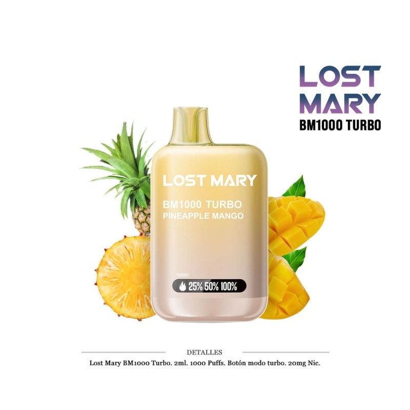 POD DES. LOST MARY BM1000 PINEAPPLE MANGO 20MG 2ML
