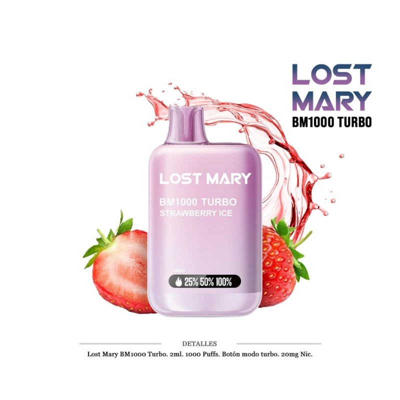 POD DES. LOST MARY BM1000 STRAWBERRY ICE 20MG 2ML