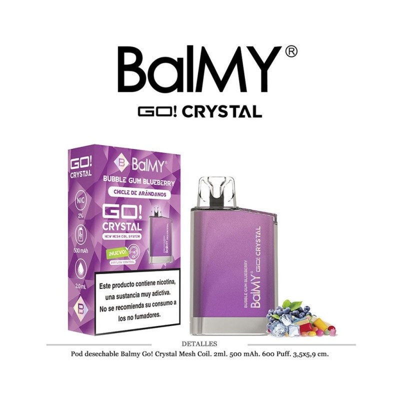 POD. DES. BALMY GO! CRYSTAL BUBBLEGUM BLUEBERRY 20MG 2ML