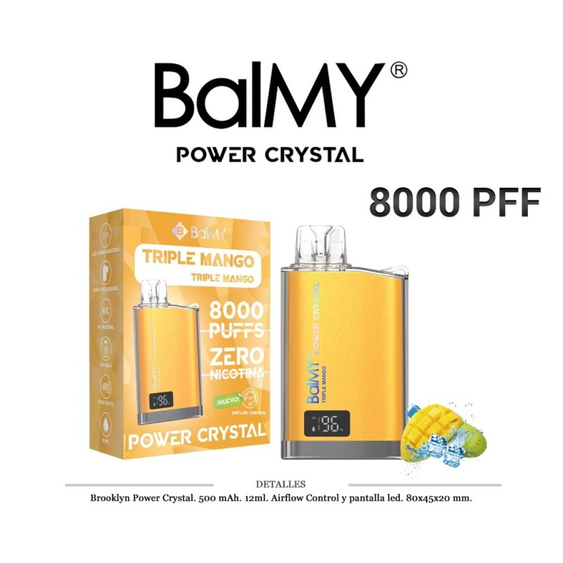 POD. DES. BALMY POWER CRYSTAL TRIPLE MANGO 0MG 10ML