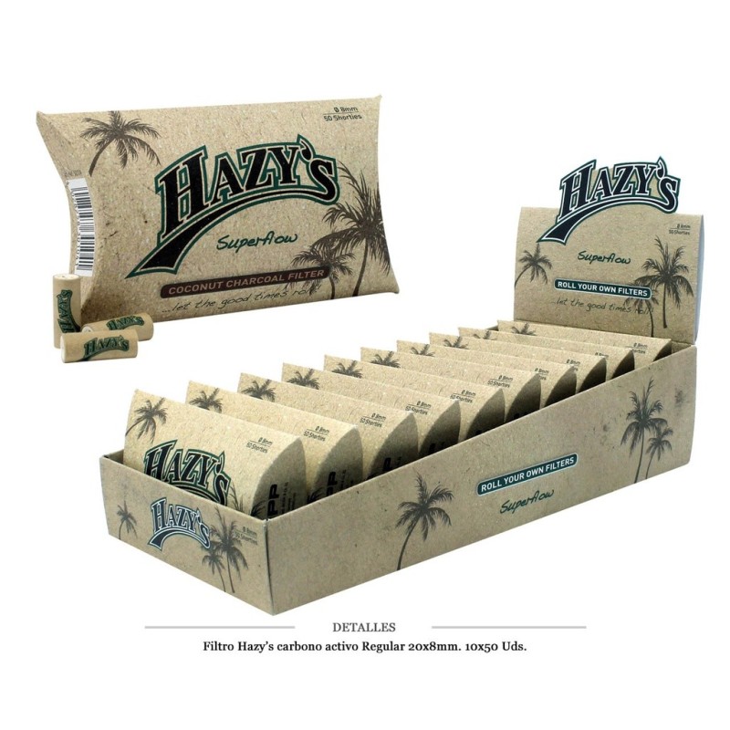 FILTRO HAZY'S COCONUT CHARCOAL 8MM F50 10 UDS