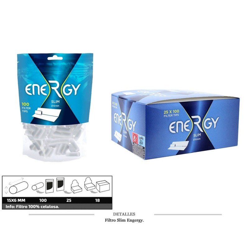 FILTRO ENERGY SLIM 6MM 25X100 UDS