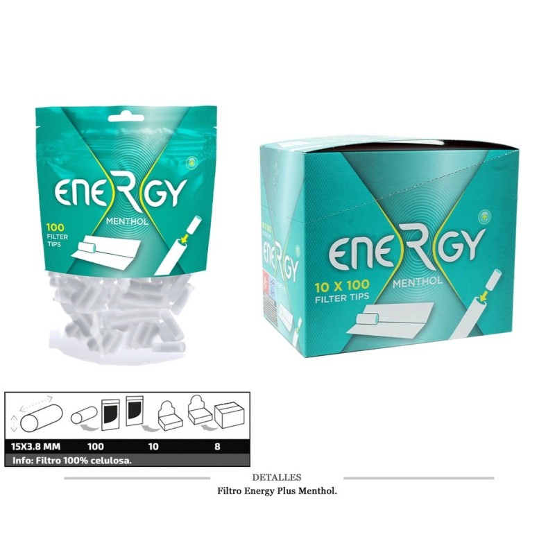 FILTRO ENERGY PLUS MENTHOL 6MM 10X100 UDS