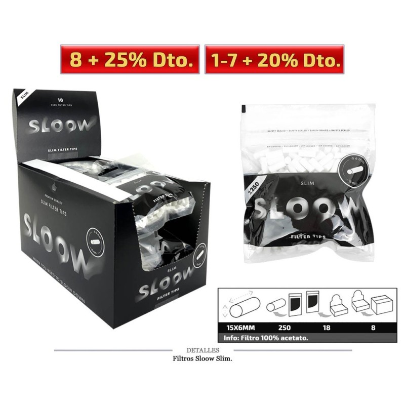 FILTRO SLOOW SLIM 6MM 18X250 UDS